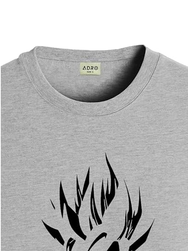 ADRO Men's Solid Regular Fit T-Shirt (RN24-GOK-GR_Grey