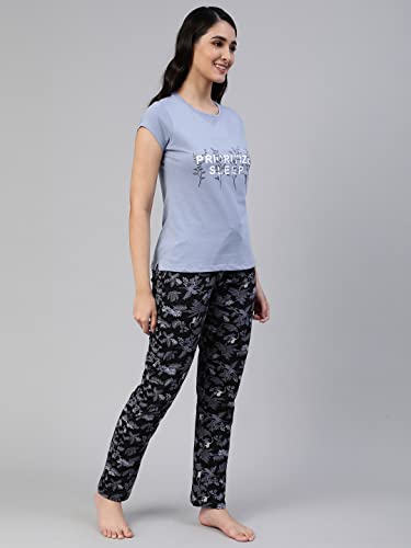 Lyra 701 Premium Cotton Printed Night Suit For Women Multicolour
