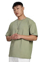 FYLTR Mens Solid Fit Oversized T-Shirt (FYLSS25MTS-303_Olive Pop