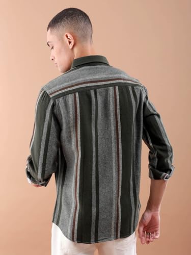 The Indian Garage Co Cotton MenS Slim Fit Shirt (0823-Shfcyd-08-01_Grey