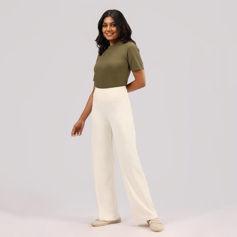 BlissClub Ultimate Flare Pants Lite for Women Above 55 ft Tall | High Waist Trousers and Formal Pants for Office wear | Comfort