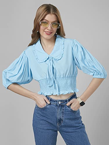 Style Quotient Women Blue Solid Top