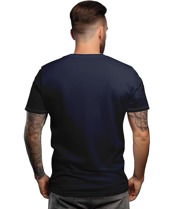 Peppyzone Mens Regular Fit T-Shirt (PZ-SkullStreetwear3013_Navy Blue