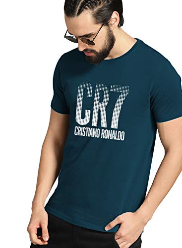 ADRO Design Printed Steel Blue T-Shirt for Men & Women (RNR-M-CR07-SB_Teal)