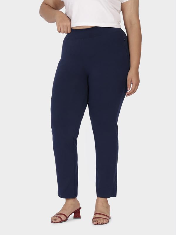 BlissClub Women AM PM Cotton Straight Pants - Regular | Wide Waistband | High Rise | Drawstring | 2 Pockets