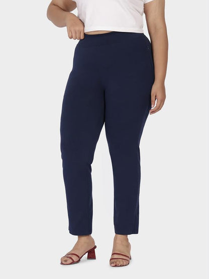 BlissClub Women AM PM Cotton Straight Pants - Regular | Wide Waistband | High Rise | Drawstring | 2 Pockets