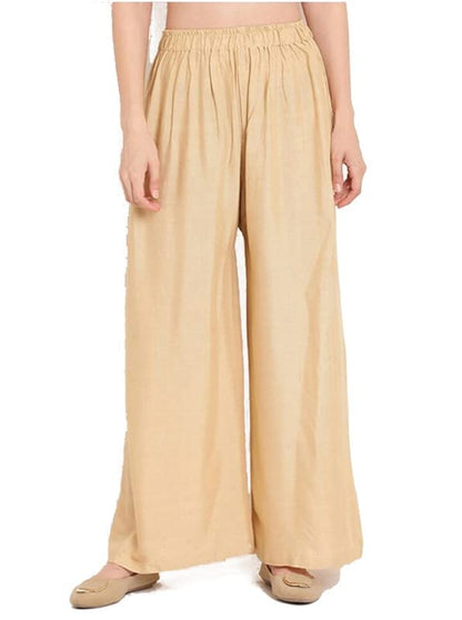 Fashion Gallery WomenS Rayon Relaxed Fit Palazzo Pants With Full Length Pull On Closure And Elasticated Flexible Waist|Palazzo