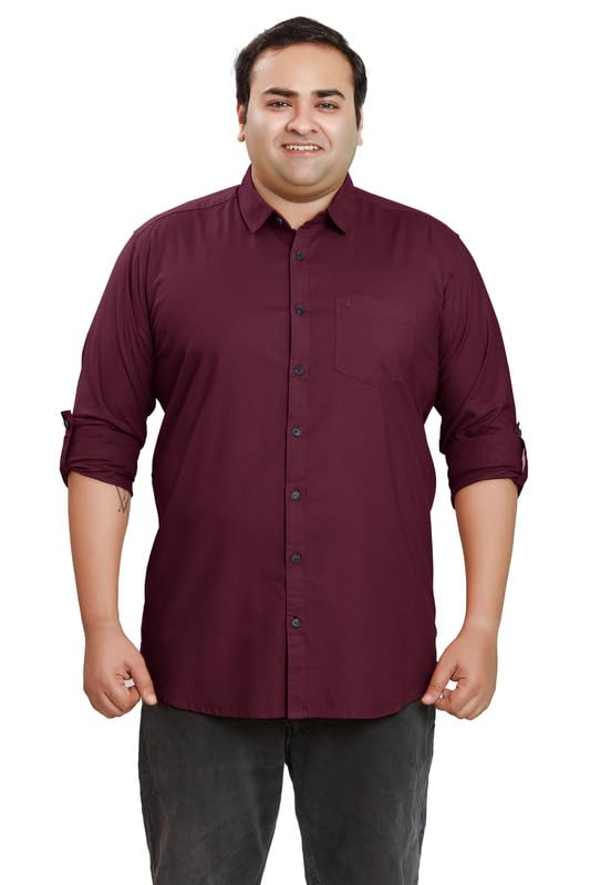 BE ACTIVE Mens Casual 100% Cotton Solid Plus Size Shirt || Plus Size Shirts for Men || Casual Plus Size Shirt || Casual Wear Sh