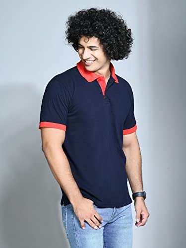 Greciilooks T-Shirts For Men| Solid Plain T-Shirts| Polo-Collar Neck T Shirt| Half Sleeves Casual T-Shirt For Men| Regular Wear