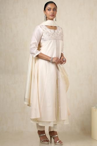 Soch WomenS Chanderi Salwar Suit Set (Ews5Cd21503_Beige