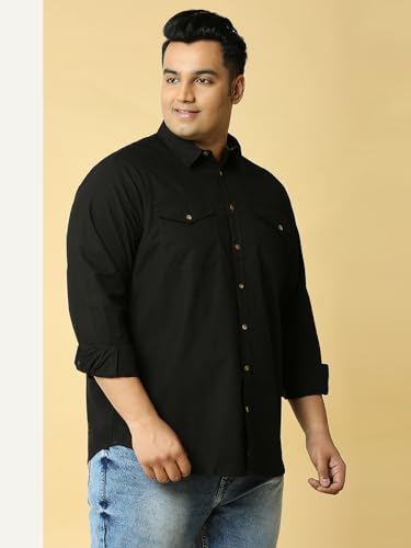 Thomas Scott Mens | Full Sleeve | Solid | Double Pockets | Regular Fit | Plus Size | 100% Cotton | Spread Collar | Casual | Shir