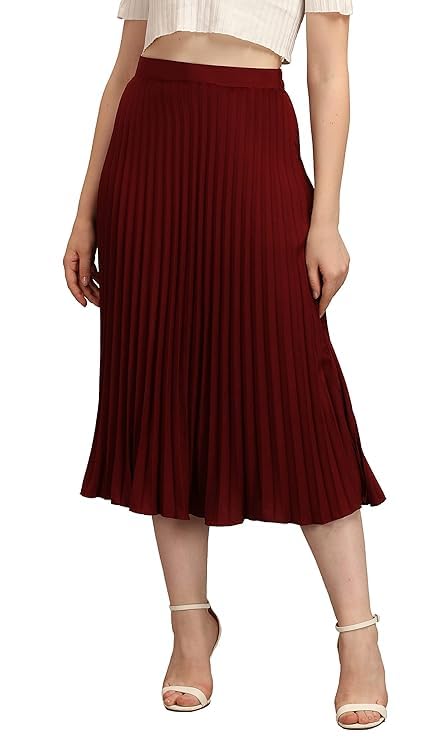 Kzully | Chic Midi Skirts Elegant Ensembles For Women & Girls Maroon