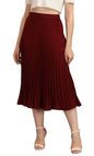 Kzully | Chic Midi Skirts Elegant Ensembles For Women & Girls Maroon