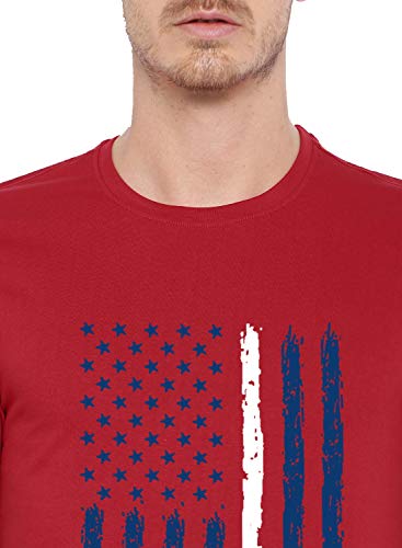 ADRO Men's Regular Fit T-Shirt (RNR-M-USA-RD_Red)