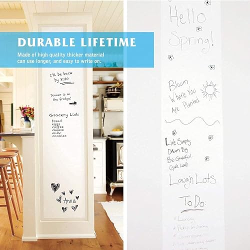 YAJNAS Whiteboard Wall Sticker for School, Office & Home | Self-Adhesive, Removable, Waterproof Whiteboard Wallpaper | Perfect f