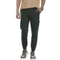 The Indian Garage Co Men Slim Fit Solid Mid-Rise Stretchable Cuffed Cargos Jungle Green