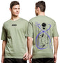 ADRO Oversize T Shirt for Men | Drop Shoulder Cotton T Shirt | Anime Oversize T-Shirt | Luffy T Shirt Gear 5| Trendy Front and B