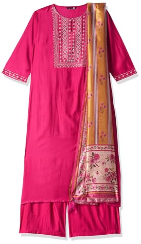 Ketch Cotton Blend Womens Kurta&Duppatapalazzo (Khk3000408_Fuschia