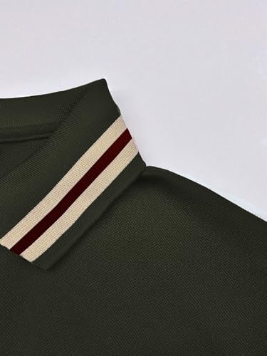 Greciilooks Polo T-Shirt For Men  Cotton Short Sleeve Regular Fit Tee | Perfect For Golf, Travel & Outdoor Casual Look Green