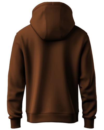 ADRO Men's Cotton Hoodie - Downtown Brown, Size 30, Model H24-ADRO-BR, Printed Design