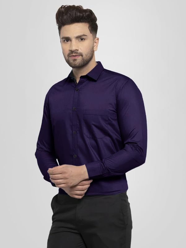 Pinkmint Mens Cotton Soild Full Sleeve Spread Collar Casual Combo Formal Shirt