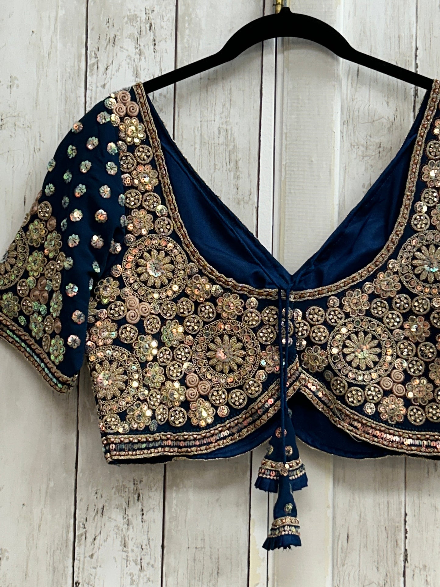 Rama blue blouse : heavy embroidery