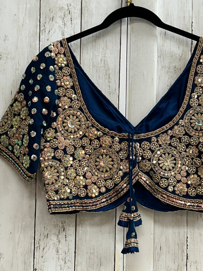 Rama blue blouse : heavy embroidery