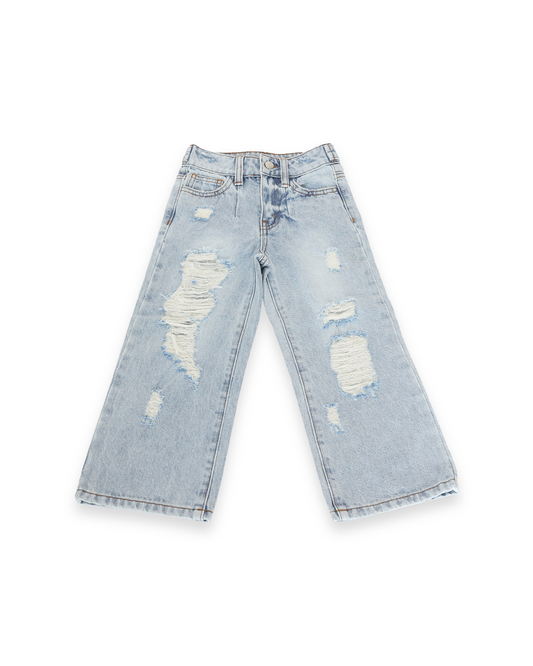 Fly Girl Distressed Denim - Light Wash