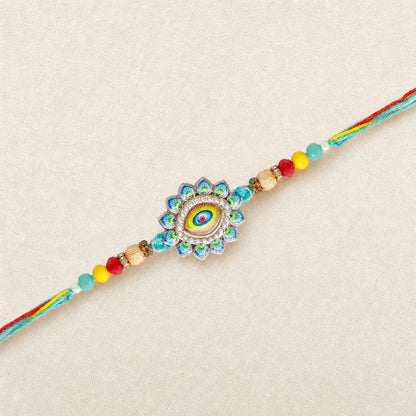 Premium Designer Evil Eye Rakhi for Brother – Rakhi Thread, Rakhi Bracelet, Traditional Raksha Bandhan Gift for Bhaiya