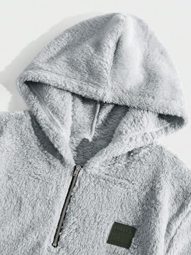 TAGAS Unisex Fleece Hoodie  Ultra Soft Sherpa Pullover with Half-Zip & Kangaroo Pocket Sweatshirt Hoodie