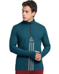 Eyebogler Men Polo Neck Graphic Printed Full Sleeve Regular Fir T-Shirt Ink Blue