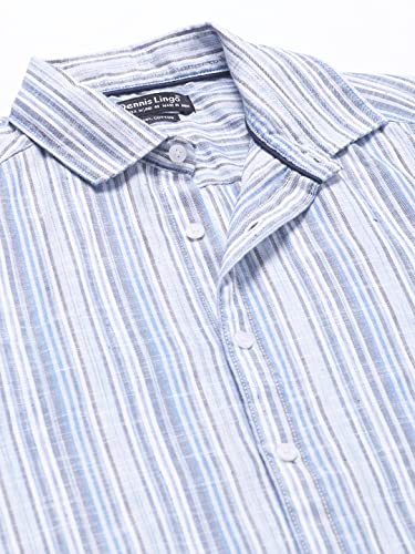 Dennis Lingo Blue MenS Slim Fit Casual Shirt
