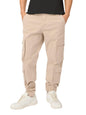 The Souled Store Solids: Champagne Beige Men and Boys Drawstring Oversized Fit Cotton Cargo Joggers