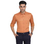 Turtle Men Poly Cotton Stretch Orange Solid Slim Fit Full Sleeve Casual Shirt
