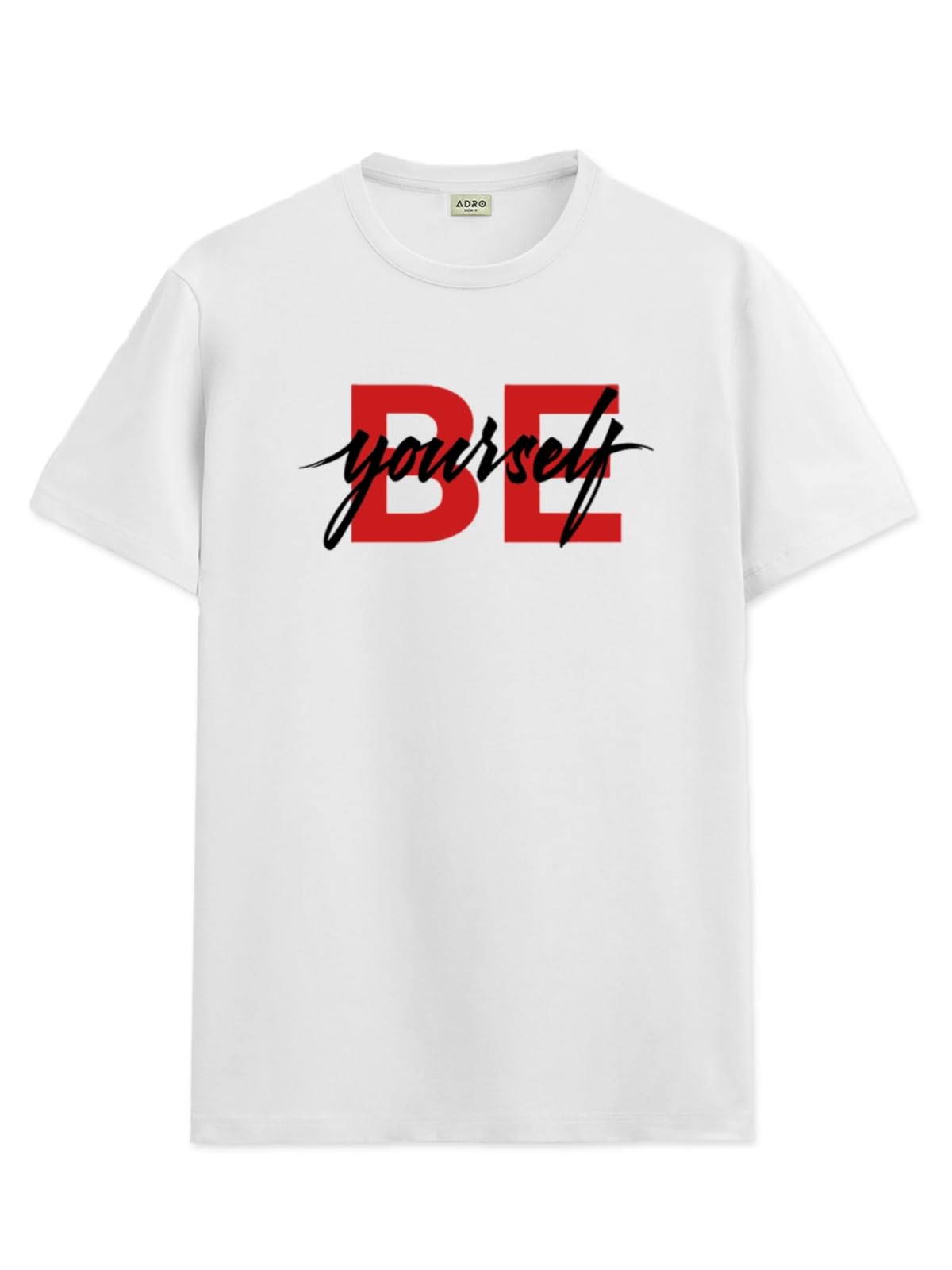 ADRO Men's Solid Regular Fit T-Shirt (RN24-BYO-WH_White