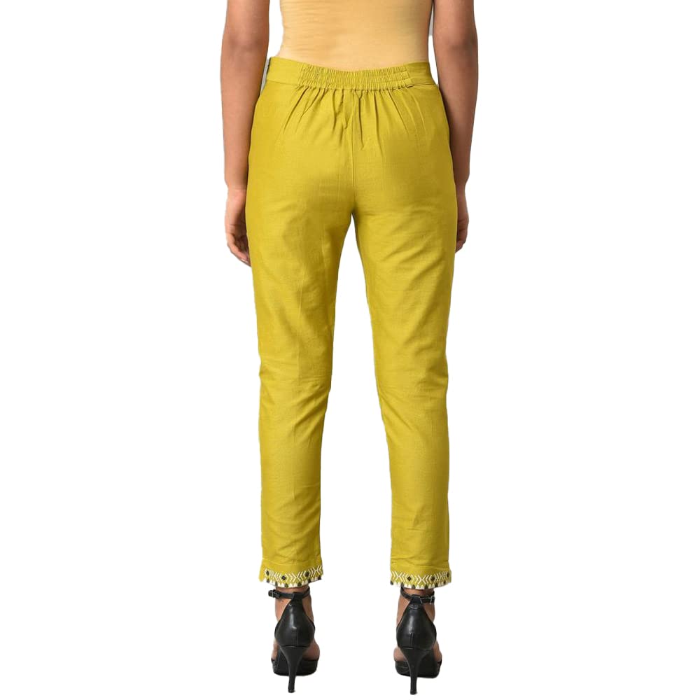 W Cotton Blend Strechable Parallel Pants For Women | Cotton Blend Parallel Pants For Women | Trousers For Women | W For Woman
