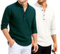 Deemoon Combo Of MenS Cotton Blend Solid Regular Fit Full Sleeve Short Kurta | MenS Trendy Short Kurta Pack Of 2 (Available In