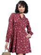 Ketch WomenS Polyester A-Line Mini Dress (Khj6000584_Maroon