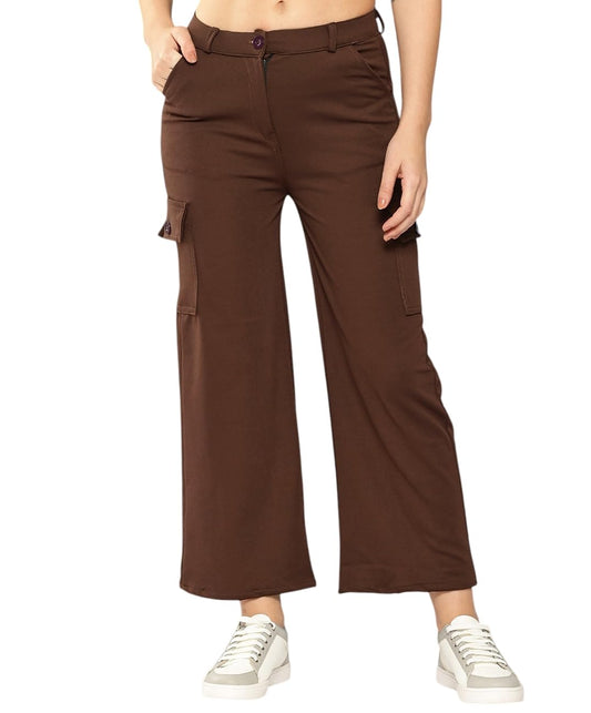 Aarika Girls Casual Wear Brown Colour Solid Nylon Pant (9-14 Years)