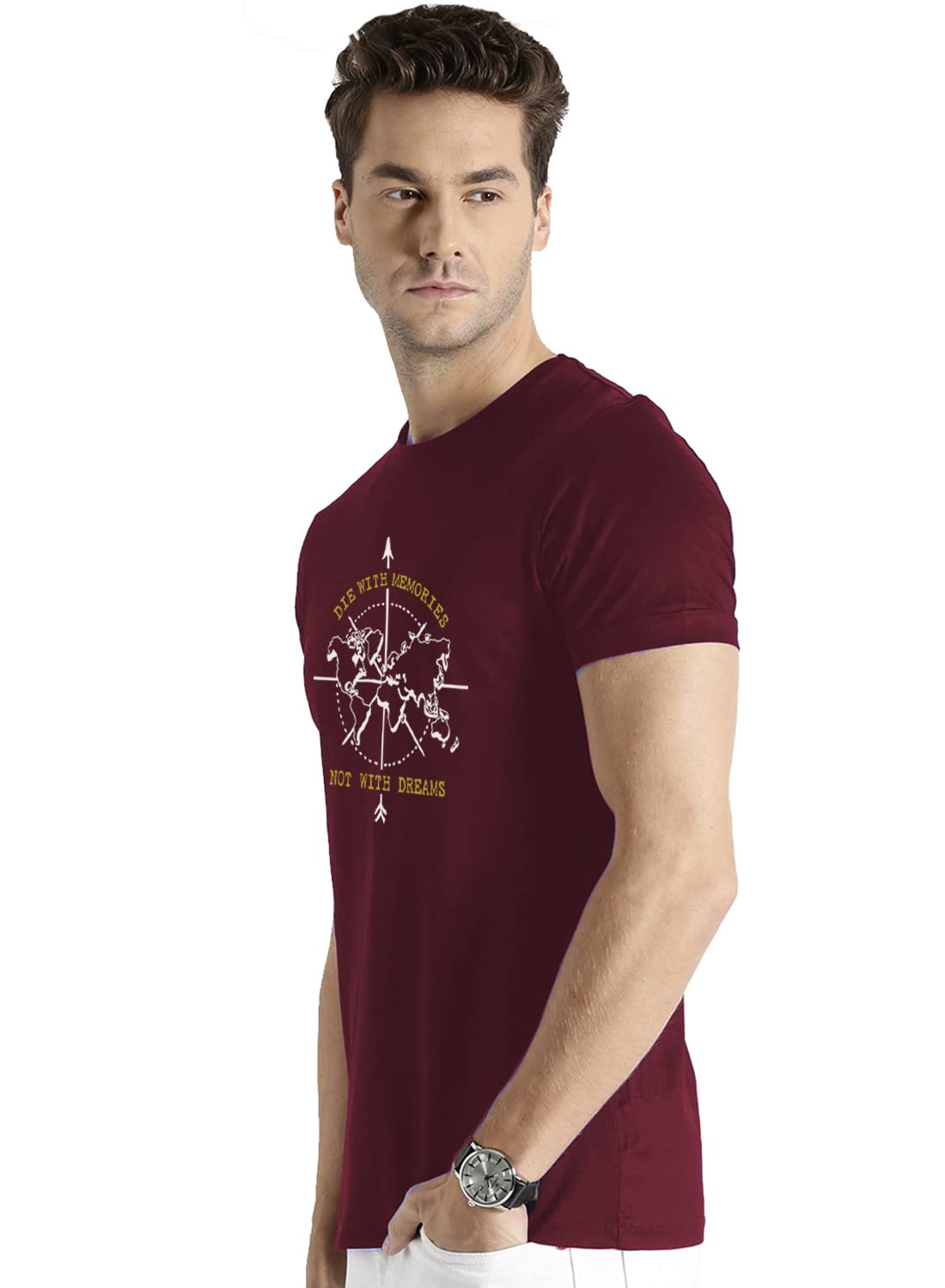 Adro Die With Memories Not With Dreams Mens Printed T-Shirt (M)