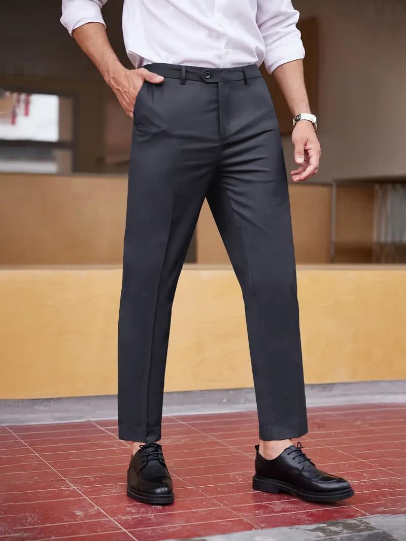 CB-COLEBROOK Mens Formal Pants Stretch Work Dress Pants 30/32/34/36/38 Quick Dry Lightweight Casual Comfy Trousers with Pockets