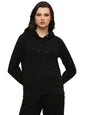 Pepe Jeans WomenS Cotton Blend Hooded Neck Sweatshirt (Pl581422_Black