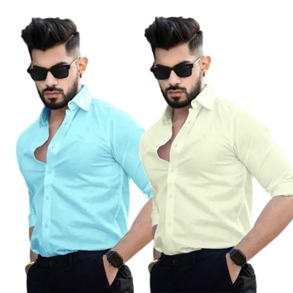 Pinkmint Cotton Blend Casual Shirt for Men Combo Shirt for Formal Wear, Regular Home Wear