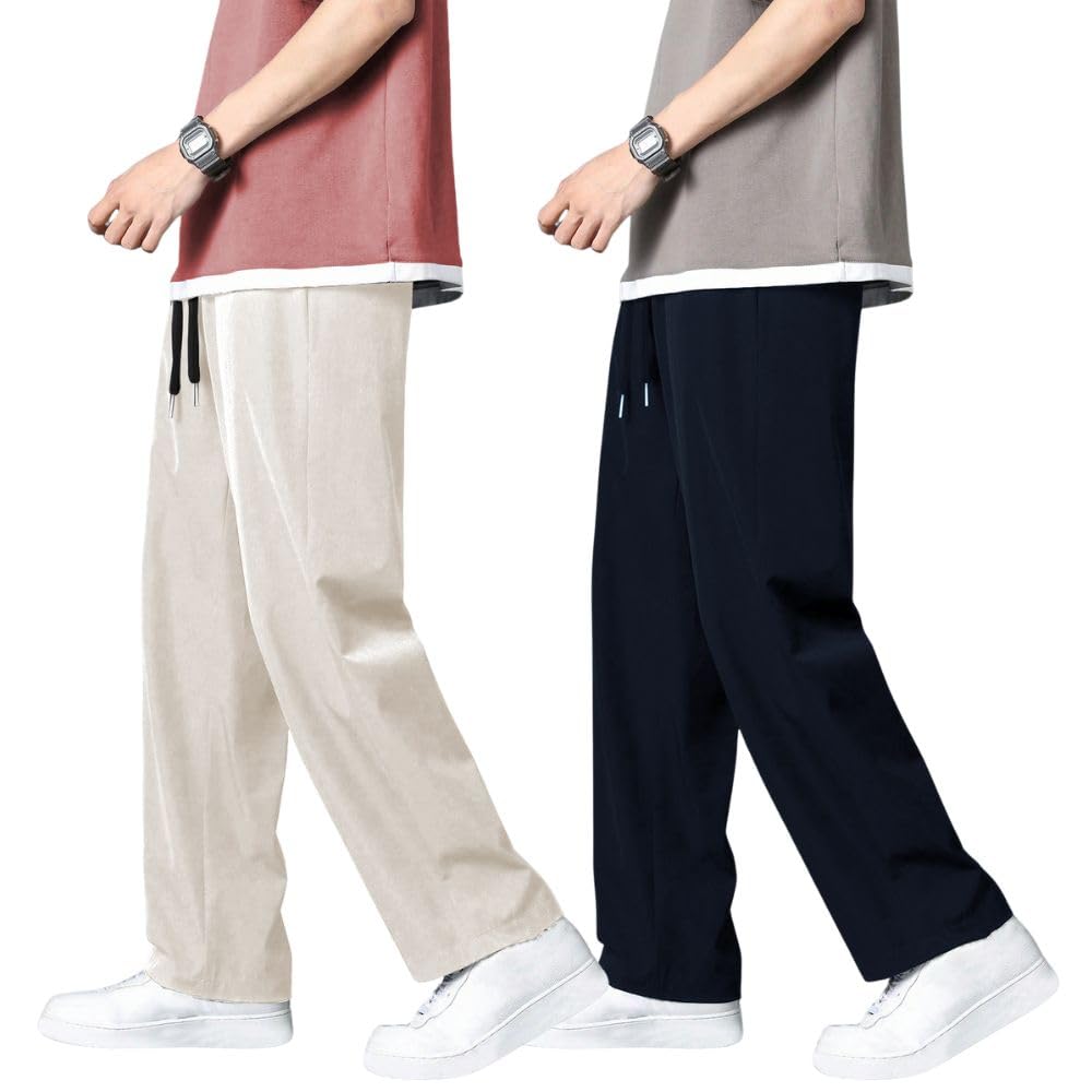 Greciilooks Lycra Track Pants For Men  Stretchable Loose Fit Gym Joggers | Korean Style Workout Pants With Trendy Gym & Streetwe
