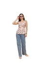 PATLANI Womens Rayon Sleeveless Printed top.