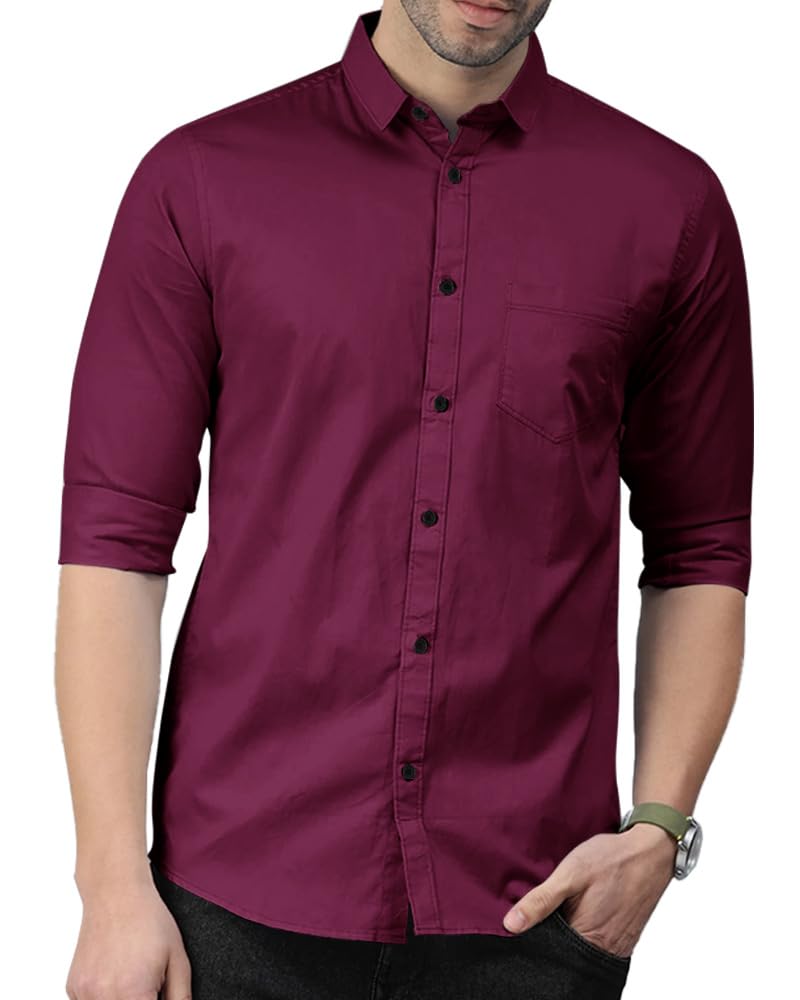 Noble Monk MenS Solid (Combo Pack Of 2) -Regular Fit Casual Shirt |Full Sleeve - Regular Fit