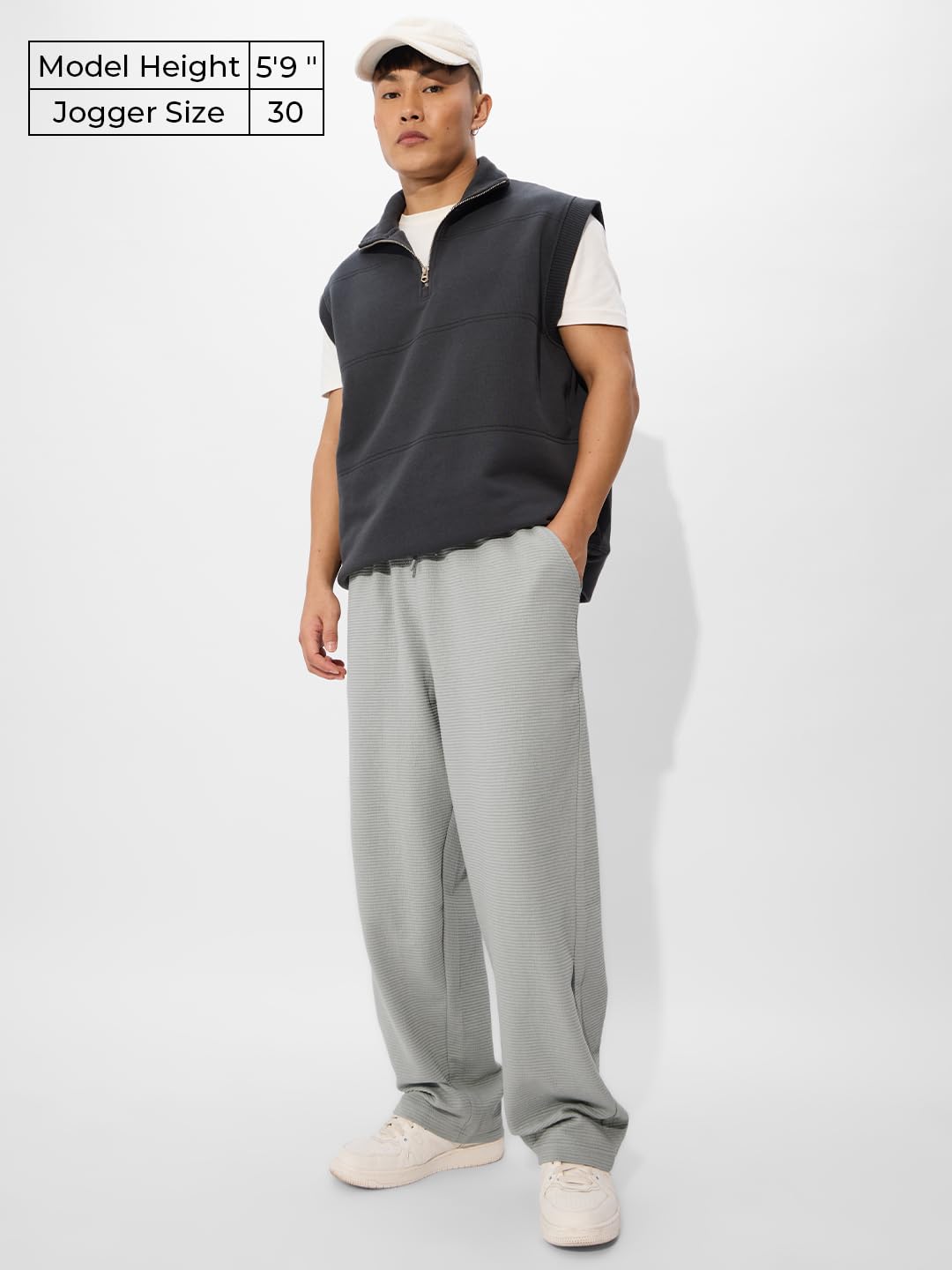 The Souled Store Ash Grey Mens and Boys Korean Fit Cotton Blend Solid Korean Joggers