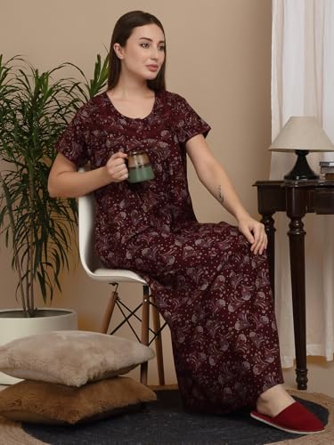 Sweet Dreams Women'S Rayon Blend Night Dress Maxi Ff-2609Gx