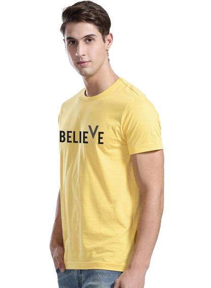 ADRO Men's Believe Design Printed T-Shirt (S)