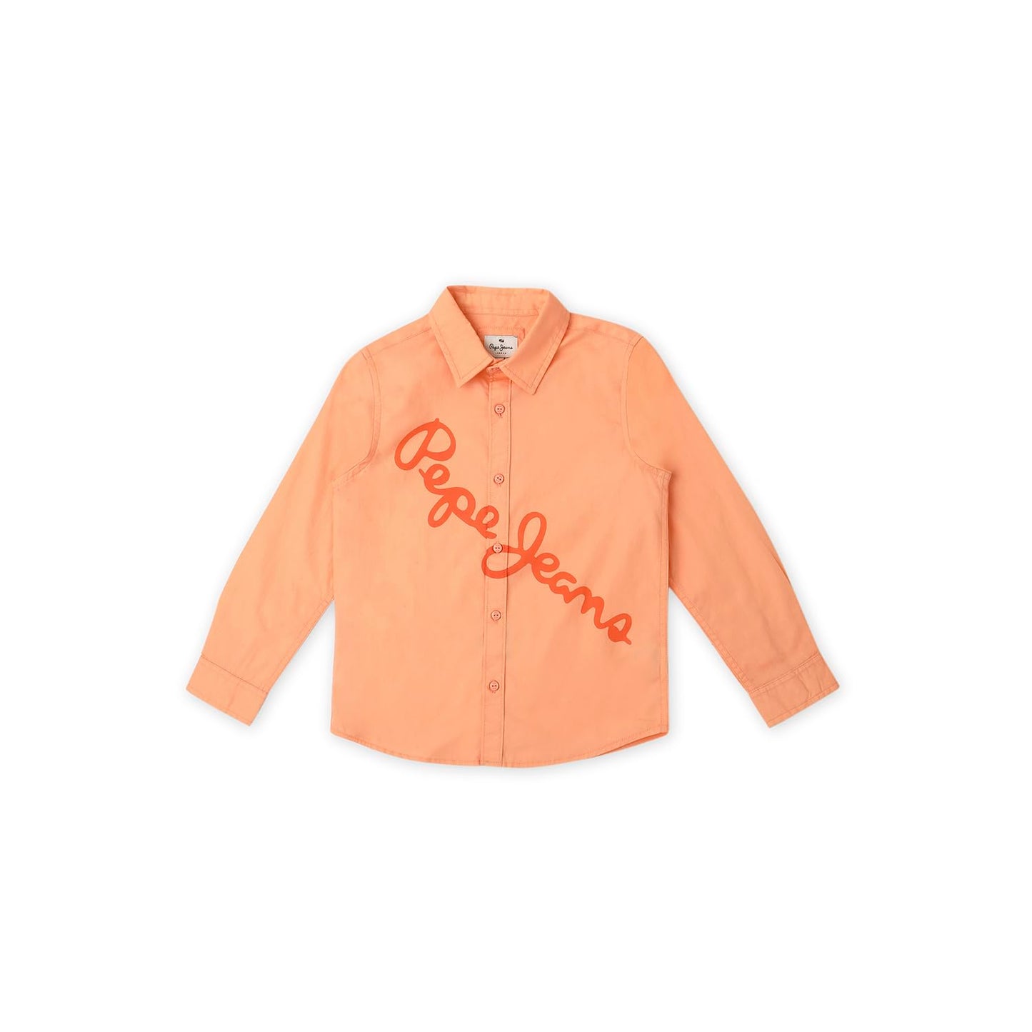 Pepe Jeans BoyS Letter Print Regular Fit Shirt (Pb302609_Peach Orange